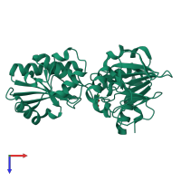 PDB entry 5q9p coloured by chain, top view.