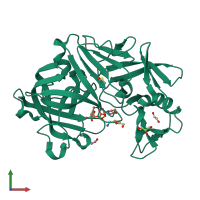 PDB entry 5qbl coloured by chain, front view.