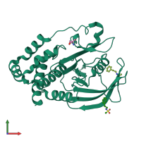 PDB entry 5qdi coloured by chain, front view.