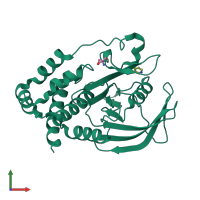 PDB entry 5qdq coloured by chain, front view.