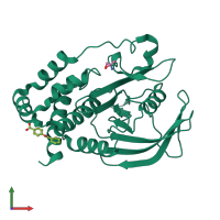 PDB entry 5qec coloured by chain, front view.