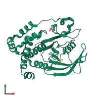 PDB entry 5qee coloured by chain, front view.