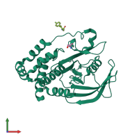 PDB entry 5qen coloured by chain, front view.