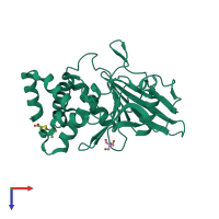 PDB entry 5qeq coloured by chain, top view.