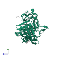 Tyrosine-protein phosphatase non-receptor type 1 in PDB entry 5qex, assembly 1, side view.