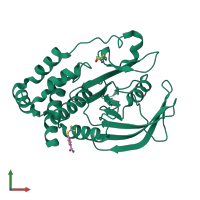 PDB entry 5qez coloured by chain, front view.