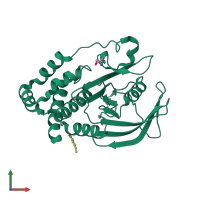 PDB entry 5qfb coloured by chain, front view.