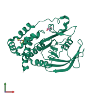 PDB entry 5qgd coloured by chain, front view.