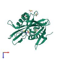 PDB entry 5qgg coloured by chain, top view.