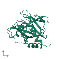 PDB entry 5qgi coloured by chain, front view.