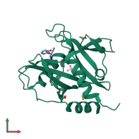 PDB entry 5qgj coloured by chain, front view.