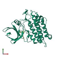 PDB entry 5qil coloured by chain, front view.