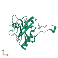 PDB entry 5qol coloured by chain, front view.