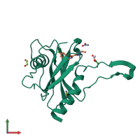 PDB entry 5qp5 coloured by chain, front view.