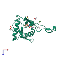 PDB entry 5qp5 coloured by chain, top view.