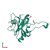 PDB entry 5qp7 coloured by chain, front view.