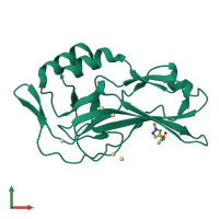 PDB entry 5qrk coloured by chain, front view.