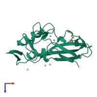 PDB entry 5qrk coloured by chain, top view.