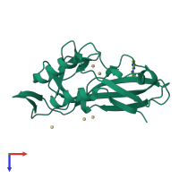 PDB entry 5qrq coloured by chain, top view.