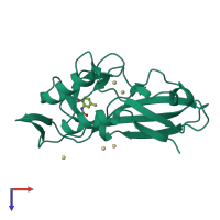 PDB entry 5qru coloured by chain, top view.