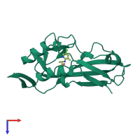 PDB entry 5qs8 coloured by chain, top view.