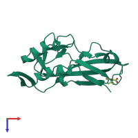 PDB entry 5qsa coloured by chain, top view.