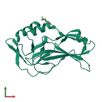 PDB entry 5qsg coloured by chain, front view.