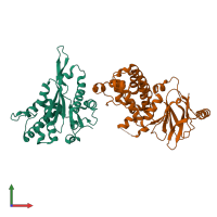 PDB entry 5r17 coloured by chain, front view.