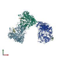 PDB entry 5r1r coloured by chain, front view.