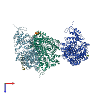 PDB entry 5r1r coloured by chain, top view.