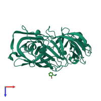 PDB entry 5r1u coloured by chain, top view.