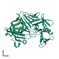 PDB entry 5r22 coloured by chain, front view.