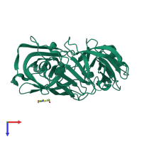 PDB entry 5r22 coloured by chain, top view.