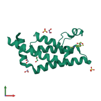 PDB entry 5r4z coloured by chain, front view.