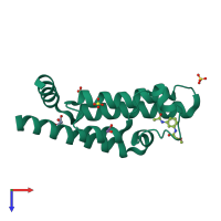 PDB entry 5r4z coloured by chain, top view.