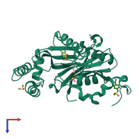 PDB entry 5r50 coloured by chain, top view.