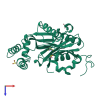 PDB entry 5r55 coloured by chain, top view.