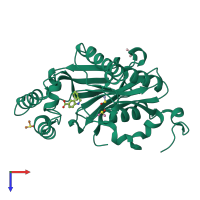 PDB 5r5b coloured by chain and viewed from the top.