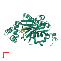 PDB entry 5r5p coloured by chain, top view.