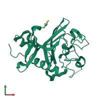 PDB entry 5r5t coloured by chain, front view.