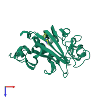 PDB entry 5r5t coloured by chain, top view.