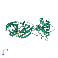 PDB entry 5r7y coloured by chain, top view.