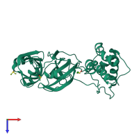 PDB entry 5r8t coloured by chain, top view.