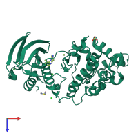 PDB entry 5ra2 coloured by chain, top view.