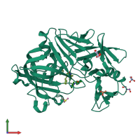 PDB entry 5rcc coloured by chain, front view.