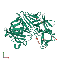 PDB entry 5rci coloured by chain, front view.