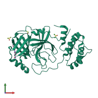 PDB entry 5re5 coloured by chain, front view.