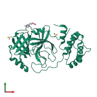 PDB entry 5re8 coloured by chain, front view.