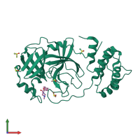 PDB 5re9 coloured by chain and viewed from the front.