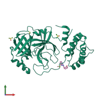 PDB entry 5rec coloured by chain, front view.